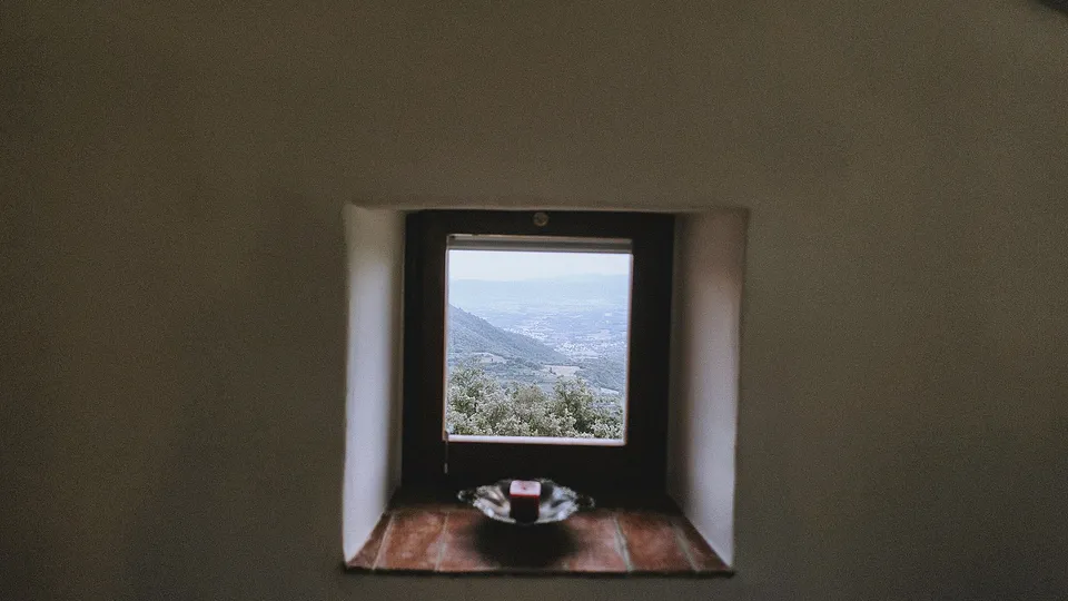 Deep window opening set into a thick wall