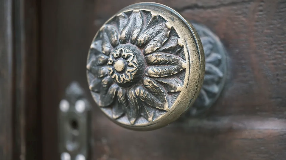 Ornate vintage brass door knob